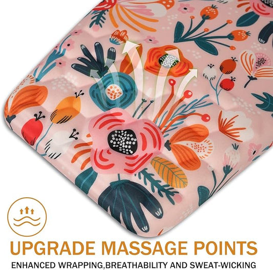 Ergonomic Mouse Pad Wrist Support,Upgrade Mousepad with Massage Design,Non-Slip PU Base Desktop Mouse Pads for Pain Relief, Computer, Office & Home,12 x 8 in(F-Pink Flower)