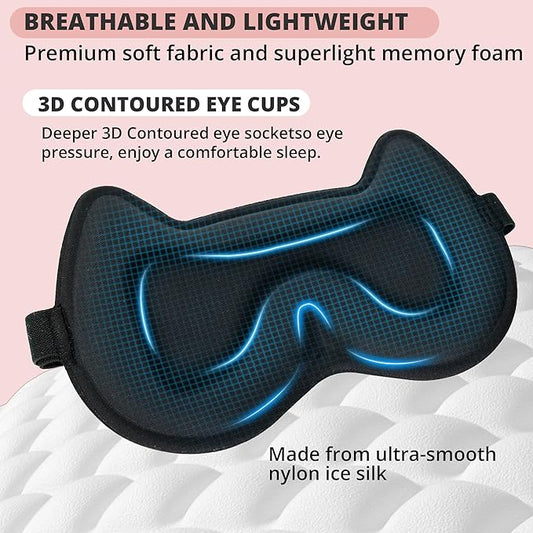 3D Kids Sleep Eye Mask: 3D Contoured Cup Sleeping Masks, Blindfold Sleep Eye Cover with Adjustable Strap, Memory Foam Lightweight Night Eyeshade for Boys Girls Teens (Pink)