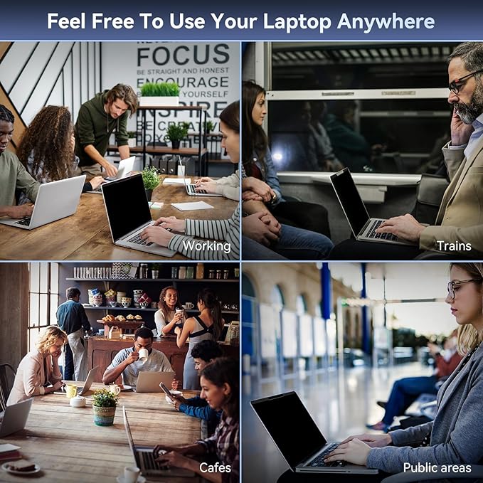 Magnetic 13.3 Inch Laptop Privacy Screen for 16:9 Computer Monitor, Removable Anti Glare Blue Light Filter Protector, 13 In Privacy Shield Compatible with Lenovo Hp Dell Acer Asus Thinkpad Envy Xps