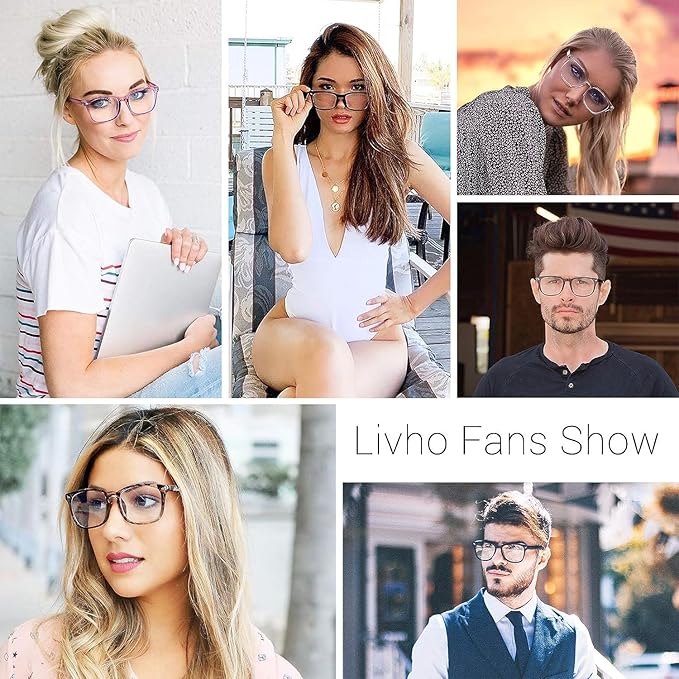 livho High Tech Blue Light Glasses - Advanced up to 99% Blue Light Blocking Computer Glasses - Screen Fatigue & UV Protection
