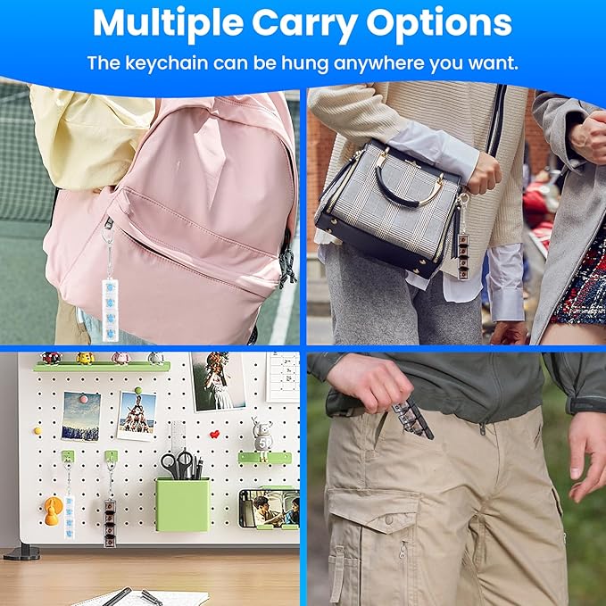 2 Pcs Keyboard Fidget Toy, Fidget Keychain Keyboard with LED Lights, Stress Relief Clicker Fidget Keyboard, Decompression Squeeze Toy for Library Office Home