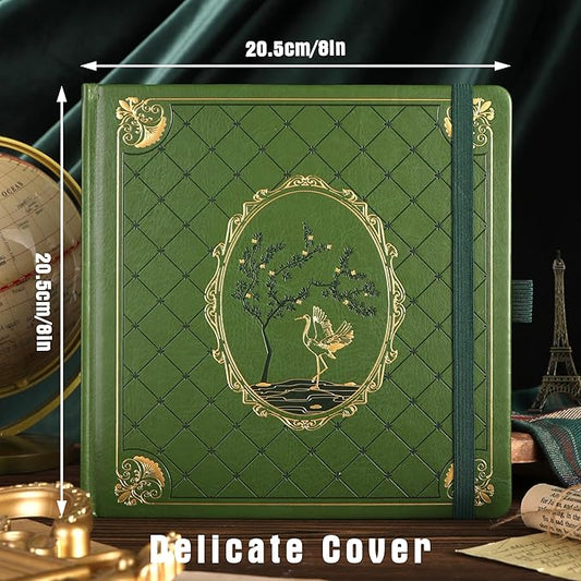 TIEFOSSI Dotted Journal Notebook, Dot Grid Notebook for Women Men, Hardcover PU Leather Journal, 160 GSM Thick Paper, 160 Numbered Pages with Gold Edges, 8 x 8 Square Diary