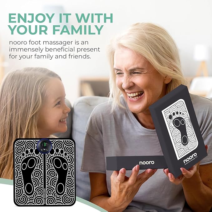 nooro Portable Foot Massager - Soothing Comfort & Revitalization for Tired Feet, 15 Minute Massage with 6 Settings, Pulse Sensation with Deep Tissue Results