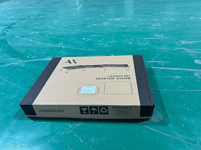 AX Waber Dual Monitor Riser - Adjustable Length & Angle, Wooden Stand for 2 Monitors with Storage