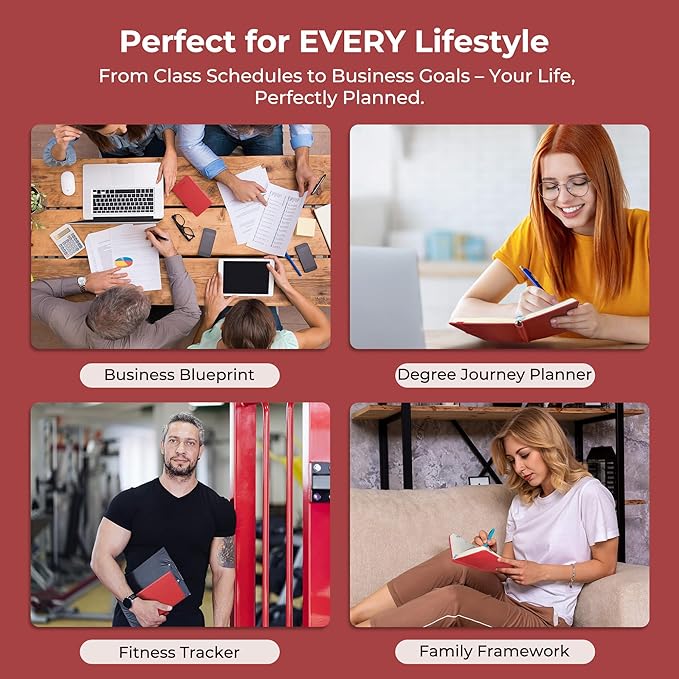 Weekly Monthly 2025-2026 Planner (July 25-Dec 26),6.5"x3.75",18 Months Agenda Plan with Month Tabs & Pocket,Expenses/Note Pages, Academic Calendar with Vegan Leather Cover,Red