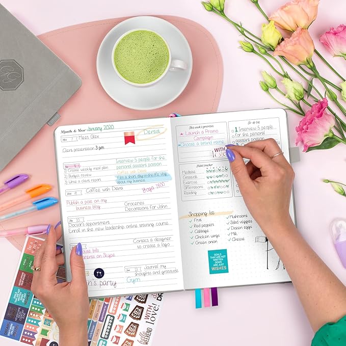 GoGirl Planner and Organizer for Women – A5 Size Weekly Planner, Goals Journal & Agenda to Improve Time Management, Productivity & Live Happier. Undated – Start Anytime, Lasts 1 Year – Gray