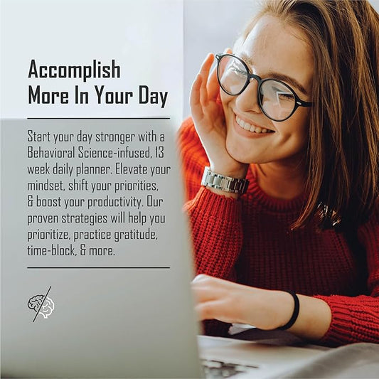 The Behavior Shift Daily Shift Desktop Planner - Undated Tear off Planner - Brain Dump Notepad & Organizer with Gratitude, Time Blocking, Prioritization & Goal Focus - 13 Week productivity Tracker
