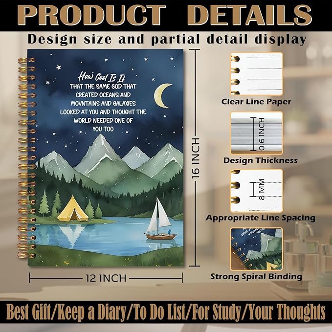 Inspirational Christian Notebook, How Cool Is It That the Same God Motivational Bible Journal, Prayer Journal for Women Men, Church Notes Journal, Spiral Notebooks 5.5x8.3 Inch