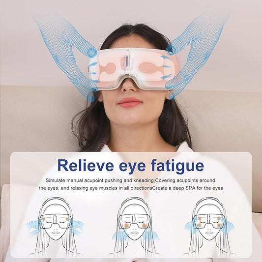 Eye-C Eye Massager Rechargeable, Portable Eye Relax Device with Heat & Vibration for Relaxation, 180° Folding Design, Gifts for Friend, Mom, Dad, Christmas