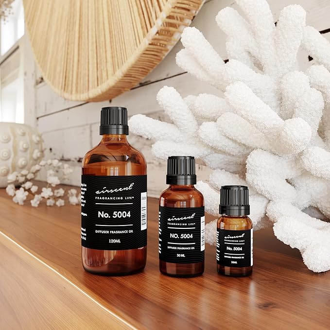 AirScent Fierce-Inspired Diffuser Oil - No. 5004 A and F Perfume Dupe - Premium Fragrance Oil Blend for Ultrasonic and Waterless Diffusers and Crafting - 120 ml, 4 fl oz Glass Bottle with Dropper