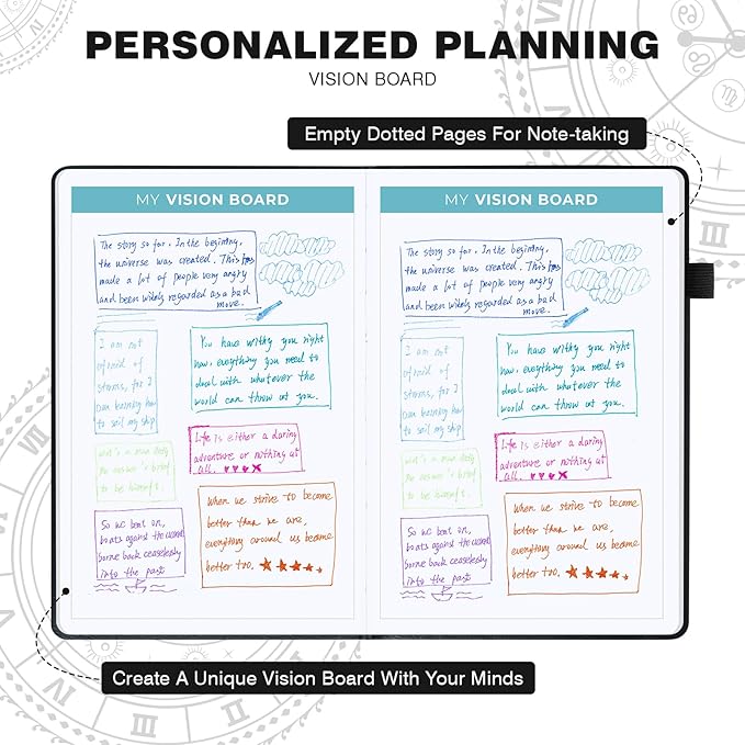 2025-2026 Undated 12 Month Planner Hardcover (5.5x8.5") - Weekly & Monthly Academic Life Organizer, Productivity Journal, Thick Paper, Sticker, Bookmark, Pen Loop(BLack)