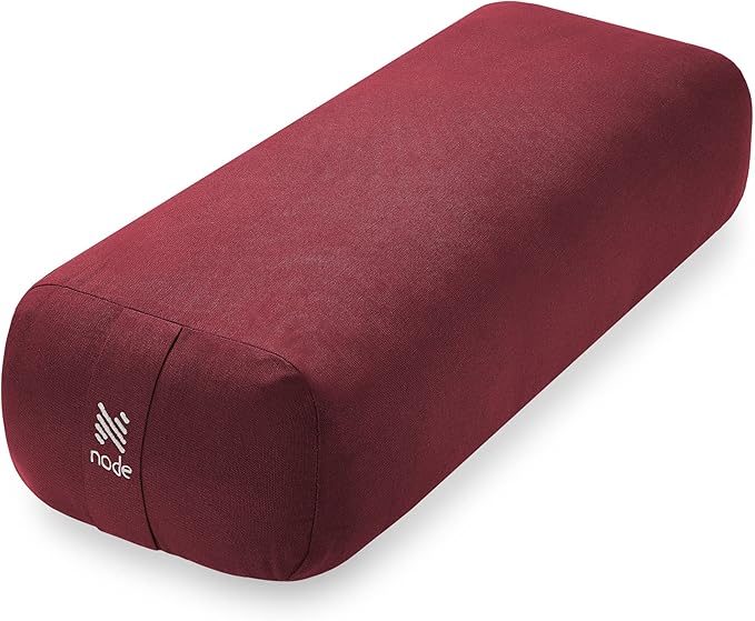 Yoga Meditation Cushion, 25" x 12" Rectangular Bolster with Organic Cotton Cover