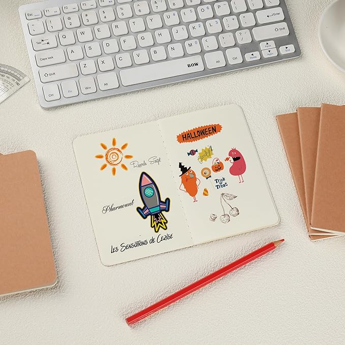 20 Pack Blank Small Pocket Notebook Journals Bulk with Thick Unlined Paper, 60 Pages, 5.5x3.5 inch, A6 Size, Easy to Carry, Kraft Cover, Diary Writing Sketchbook Subject Notebooks Planner