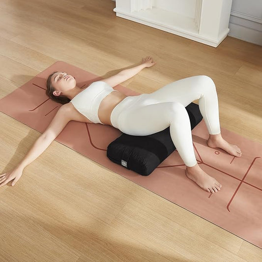 Meditation Cushion Bolster Pillow for Restorative Yoga – Supportive Cushion for Meditation, Pilates, and Relaxation – Filled with Buckwheat Hulls - Removable Cover