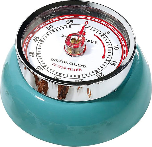 Zassenhaus Magnetic Retro 60 Minute Kitchen Timer, 2.75-Inch, Teal