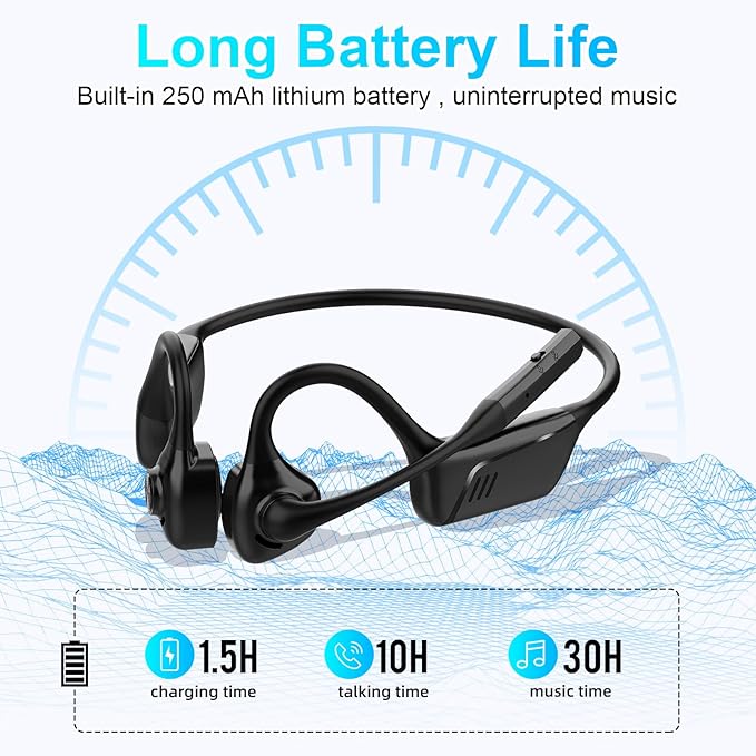 ZIOCOM Open Ear Headphones, Bluetooth 5.1 Headset with Mic, ENC Noise Cancelling and Mute Button, Lightweight, AptX-LL Wireless Headset for Office Driving Working Home-10 Hrs(Not Bone Conduction)