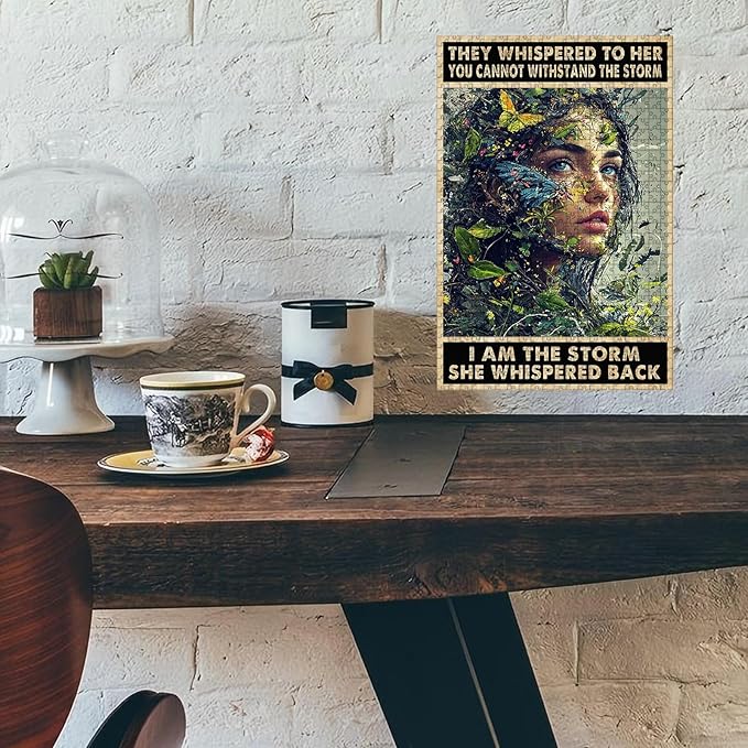 500 Piece Wooden Jigsaw Puzzle Inspirational Quote I Am The Storm Adults Kids Family Quiet Play Therapy Challenging Anxiety Relief Home Art Decor & Time Killing Focus Tool Gifts 20.4x15 Inch