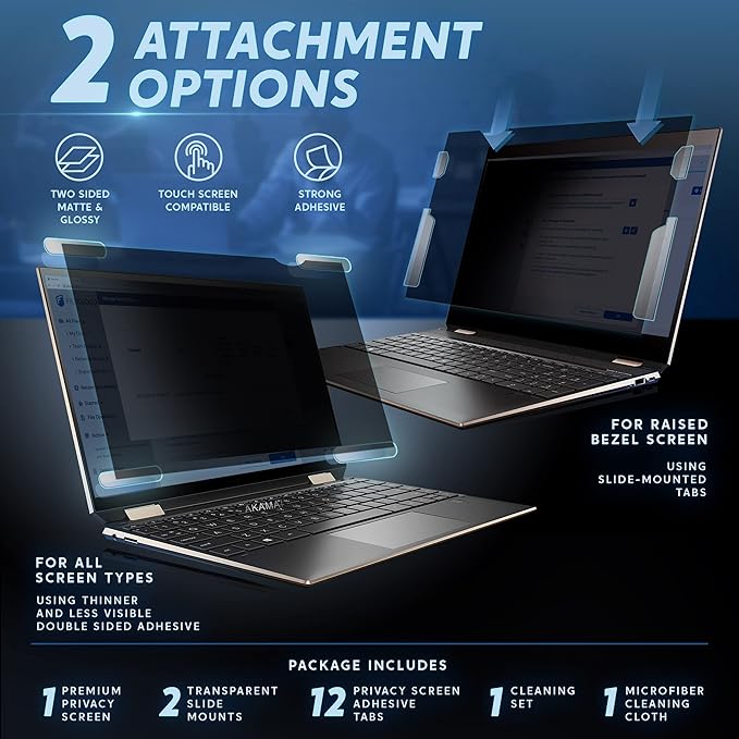 17.3 inch Computer Privacy Screen (16:9) - Blue Light Screen Protector - Laptop Anti Glare Screen Protector by Akamai