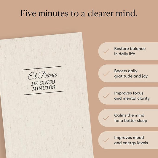Intelligent Change: The Five Minute Journal - Daily Gratitude Journal for Happiness, Mindfulness, and Reflection - Undated Life Planner (Spanish Version)