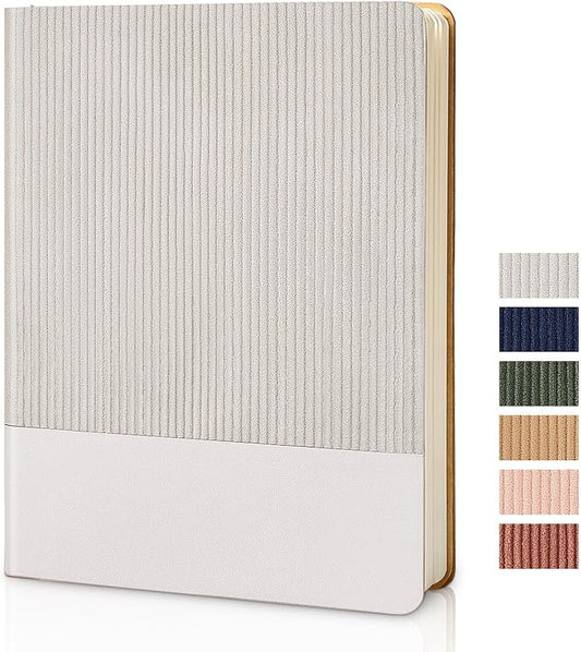 Lined Journal Notebook for Work College Ruled Note Book 7.2"x9.6" B5 PU Leather Daily Journaling 160 Pages for Women Men Writing Home School Supplies Business (B5 Lined 160pages, 06-Grey)