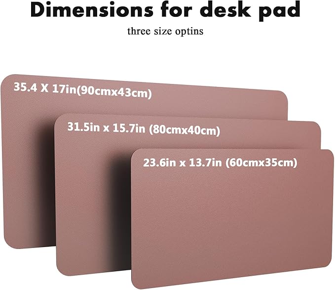 YSAGi Double-Sided Desk Pad, 23.6"x13.7" Leather Desk Mat, Eco Cork Desk Pad Protector, Large Mouse Pad for Desk, Waterproof Desk Blotter Pad, Desk Writing Pad for Office Work/Home(Pale Mauve/Cork)