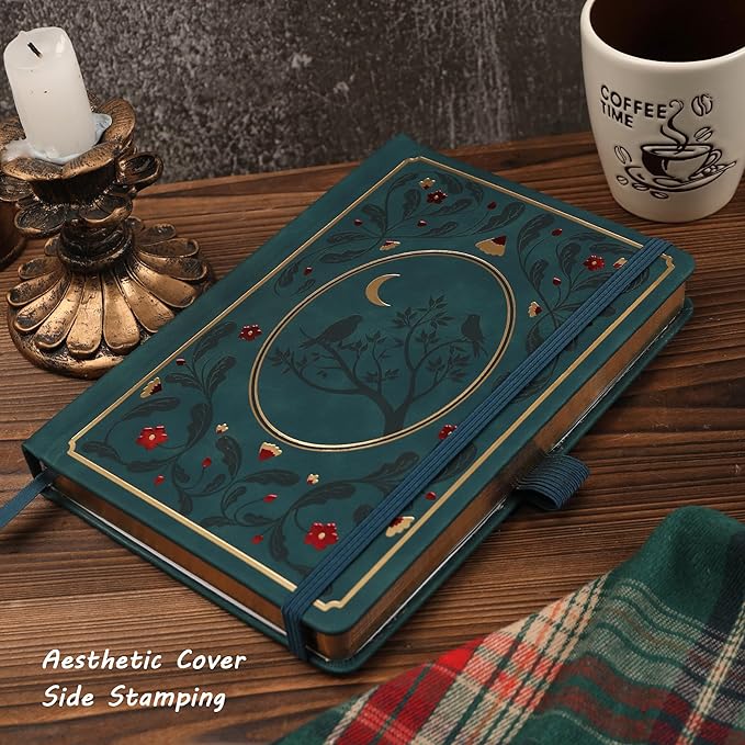 TIEFOSSI Bullet Dot Notebooks, A5 Hardcover Dot Journals for Writing Women, 160gsm Thick Paper, 190 Numbered Pages, for Planner Organization