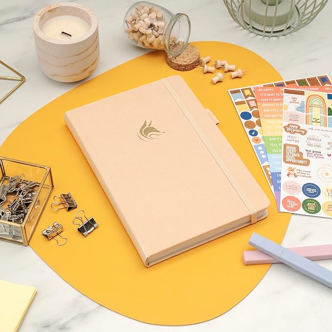 Clever Fox Positivity Journal - Daily Gratitude & Affirmation with Prompts - Motivational Mental Health Journal for Women & Men with Habit Tracker - Lasts 6 Months, A5 Size (Seashell)