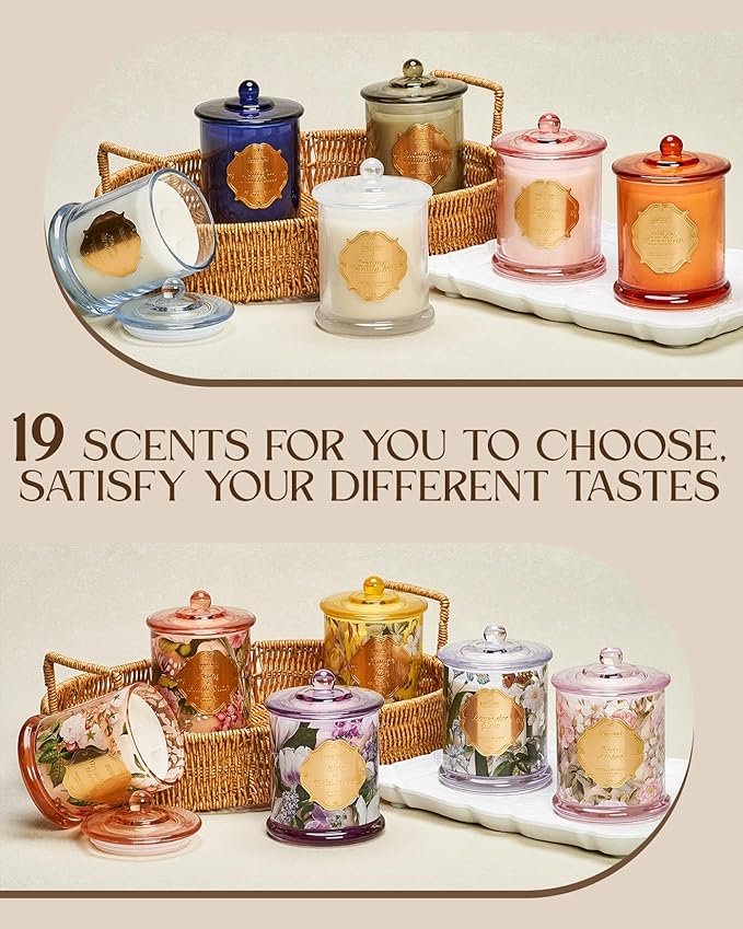 M&SENSE Summer Ocean Scented Candles for Home, Organic Soy Candles Non Toxic, Relaxing Aromatherapy Candles for Bath Spa, 2 Wick 12.7oz Large Candle 75 Hour Long Lasting Slow Burning