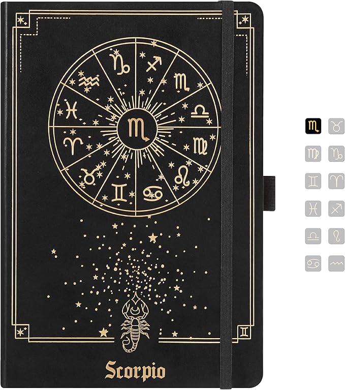 Scorpio Zodiac Astrology Undated Monthly Weekly Daily Planner Journal A5 5.8" x 8.3" 160 Pages 100GSM Paper 2025 2026 2027 Holidays Calendar