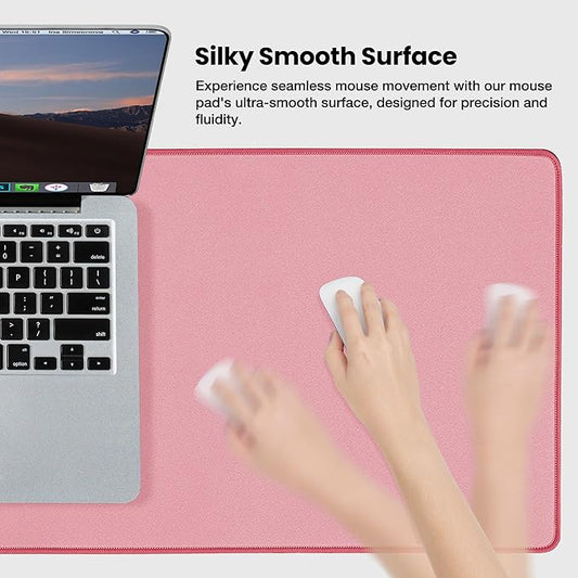 ALOANES Waterproof Mouse Pad with Durable Stitched Edge, XL Gaming Keyboard Pad, Non-Slip Rubber Base Mouse Mat, Extended Desk pad for Gamer, Office & Home, Dark Rose Mousepad 31.5''x 11.8''x 0.12''