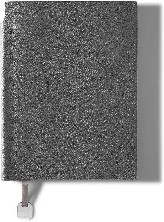 Lined Journal Notebook for Women A5 Softcover PU Leather Journals for Writing, 160 Pages Daily Journaling, College Ruled Notebooks for Work School, Business 6.38'' X 8.28'' Dark Grey