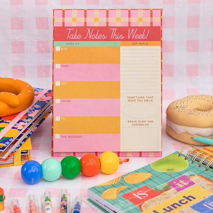 ban.do Weekly Planner Notepad, Mini Desk Planner, Undated Week Calendar, Weekly To Do List Notepad with 52 Sheets, Take Notes This Week
