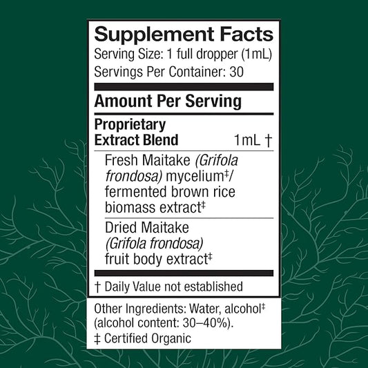 Host Defense Maitake Extract - Immune & Cellular Health Support - Dietary Herbal Supplement with Maitake Mushroom & Mushroom Mycelium - Liquid Supplement - 1 fl oz (30 Servings)