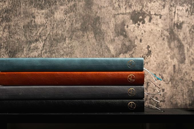 A4 Hardback Notebook, Vegan Leather Journal Lined, 310 Pages, 100GSM Thick Paper, Lay flat Notebook for Women, Men, Writing, Office, Work, Study, College Ruled Notebook with Pocket,