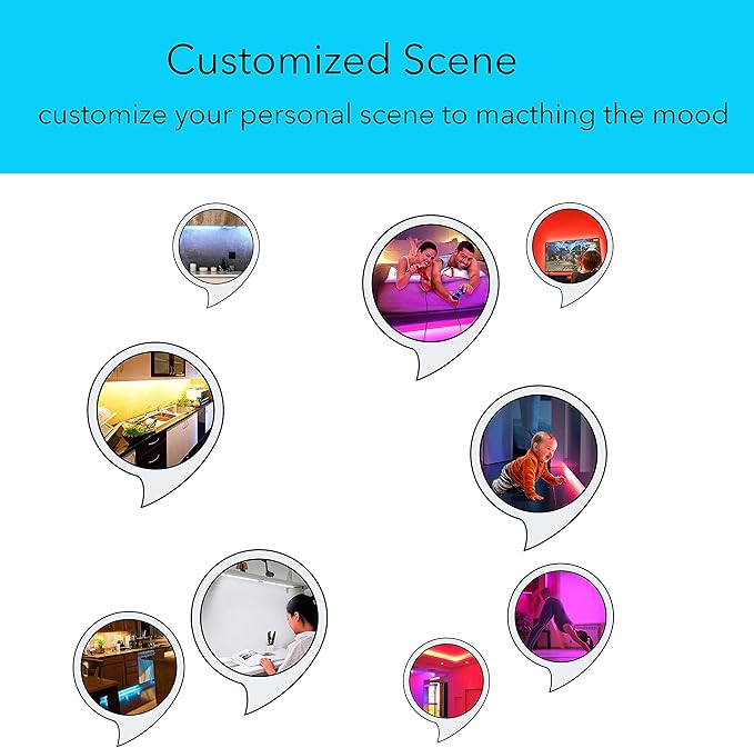 Smart Under Cabinet Lights, LED Light Bar, White & RGB Multi Color Changing Counter Lighting. Alexa Google App Controlled Lamp for Kitchen ,Shelf, Bookcase, above Sink, Desk (1-Bar 20 Inch Kit)