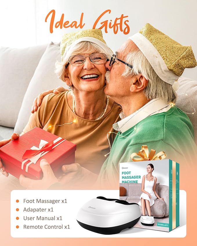 Shiatsu Foot Massager Machine with Heat & Remote, 2025 Upgraded Deep Kneading Feet Massager for Plantar Fasciitis & Neuropathy, 3 Heat Levels, Multi-Mode Massage, Auto-Off Timers, Gifts for Women Men