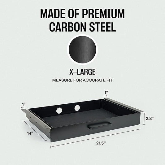 Under Desk Drawer Slide Out Attachment - Carbon Steel Undermount Table Drawer with Cable Management, Pull Out Add-On Storage for Office & Standing Desks (21.5" x 14" x 2.8")