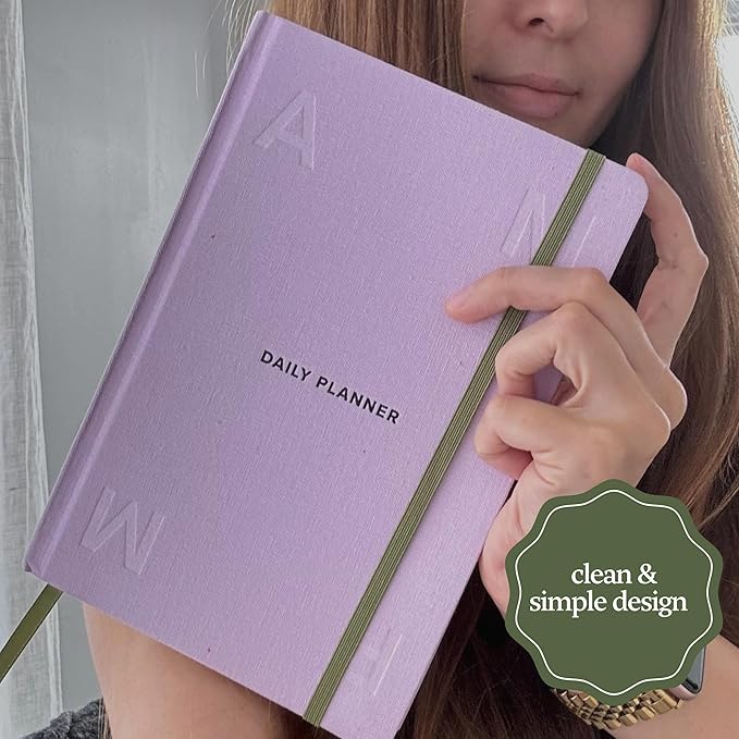 Undated Daily Planner for Productivity & Work – Hardcover, 120 Days, with Habit Tracker & Goal Setting. Monthly, weekly & daily work planner. Start Anytime (Lavender)