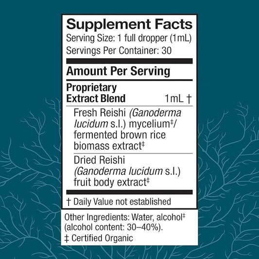 Host Defense Reishi Extract - Heart & Immune Health Support Supplement - Mushroom Supplement to Support Energy & Vitality - Reishi Supplement to Aid Overall Well-Being - 1 fl oz (30 Servings)*