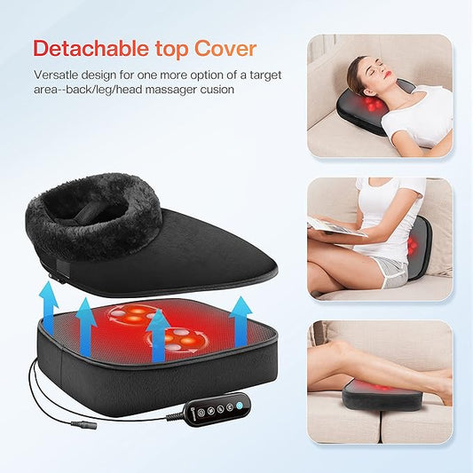 COMFIER Foot Massager with Heat, Electric Foot Warmer,Gifts for Women,Men, Shiatsu Feet Massager Machine for Plantar Fasciitis,Neuropathy, 2-in-1 Foot & Back Massager, Foot Heater