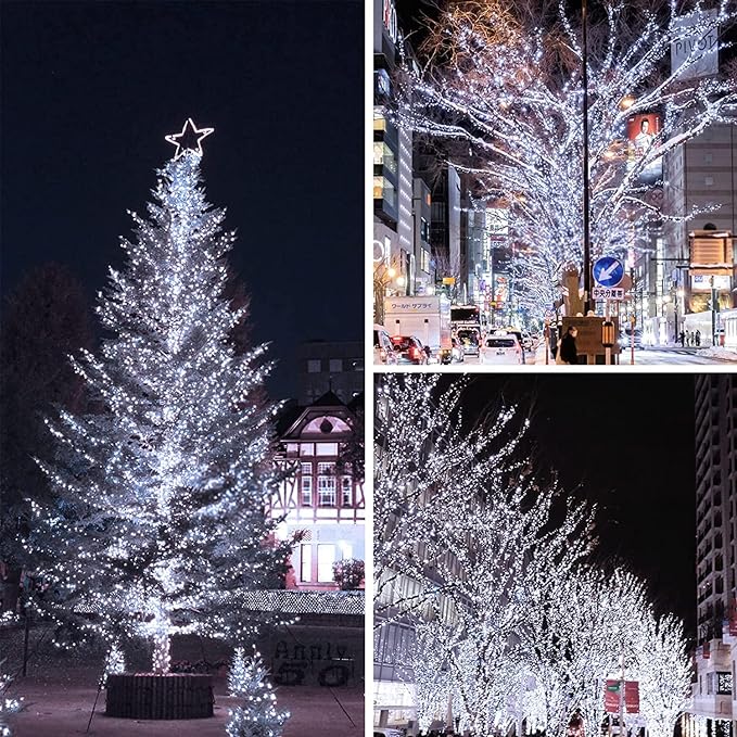 (Warm White ⇋ Cool White) 66Ft 200LED Fairy Lights Plug in with Remote, Waterproof String Lights Outdoor & Indoor 8 Modes with Timer, LED Twinkle Light for Girl's Room Halloween Christmas Decorations