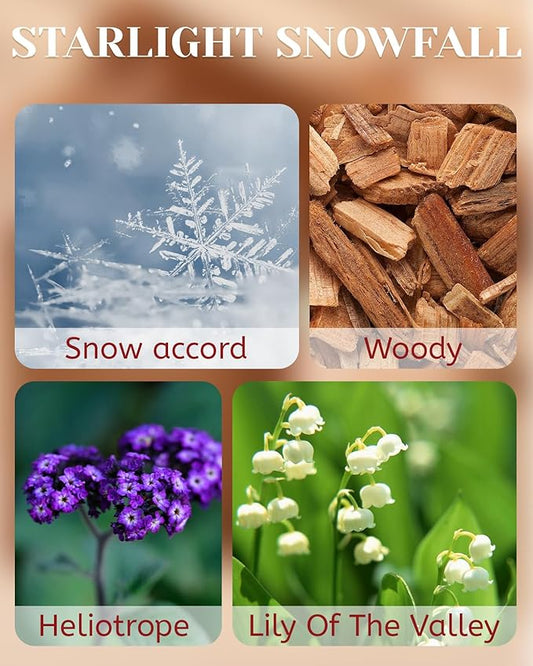 M&SENSE Startlight Snow Scent Wooden Wick Winter Candle 18oz Clean Non Toxic Natural Soy Wax 100 Hours Burn Time Aromatherapy Large Candle for Christmas Housewarming Gifts & Bathroom Bedroom