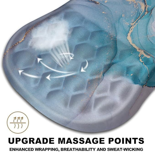 Mouse Pad Wrist Support, Ergonomic Mouse Pad with Massage Dot, Comfortable Computer Mouse Pad for Laptop, Wrist Rest Pain Relief Mousepad with Non-Slip PU Base for Office & Home, 12 x 8 in