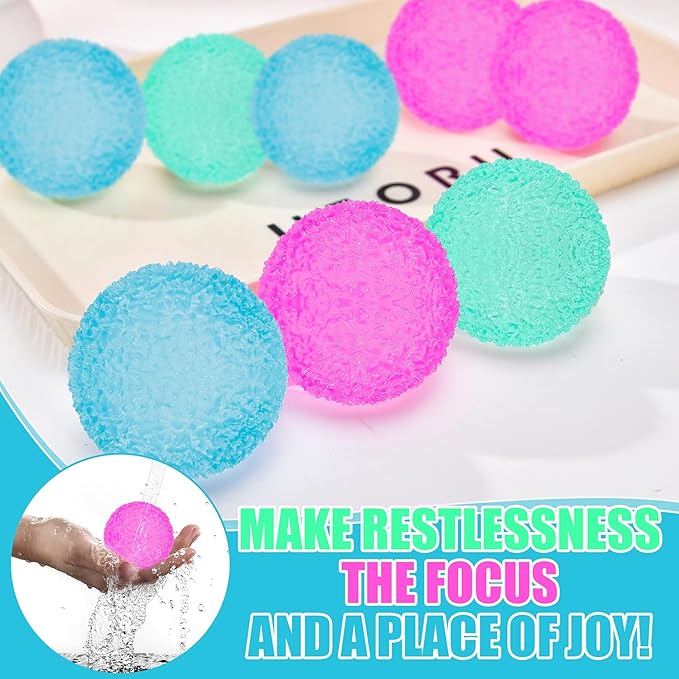 3Pc Big Soft Sensory Stress Balls, Textured Memory Gel Soft Fidget Toys, Large Sensory Soft Fidget Toy for Kids/Adults, Anxiety Relief Squeeze Ball for Autism/ADHD, Party Favors Gifts.