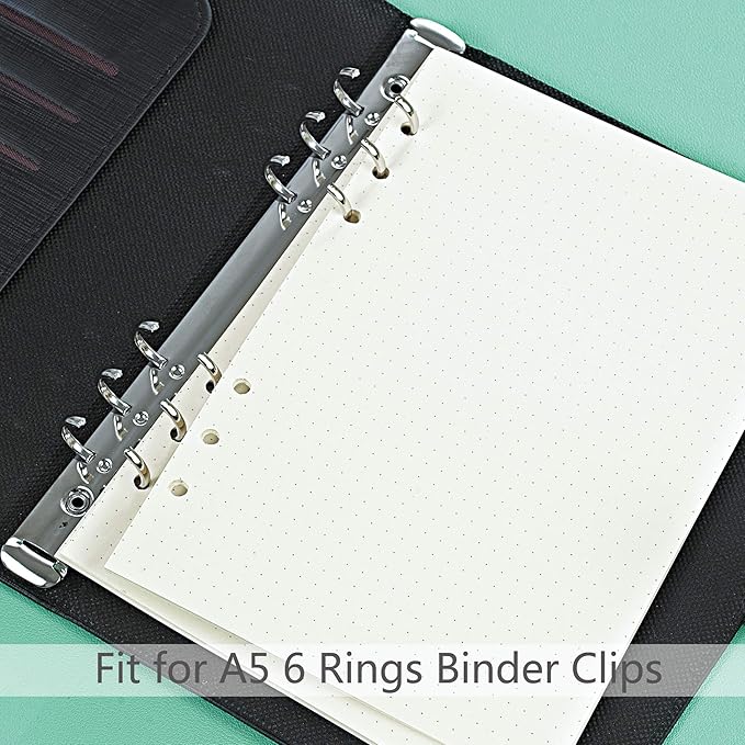 135 Sheets Planner Refill Paper Dotted Inserts Paper A5 6 Holes Binder Grid Notepaper for Filofax Bullet Journals Diary (8.26x5.59 Inch)
