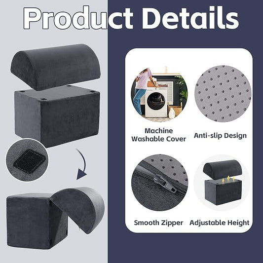 ROYALAY Adjustable Foot Rest for Under Desk at Work, Foot Stools for Under Office Desk, Ergonomic Leg Rest, Gray