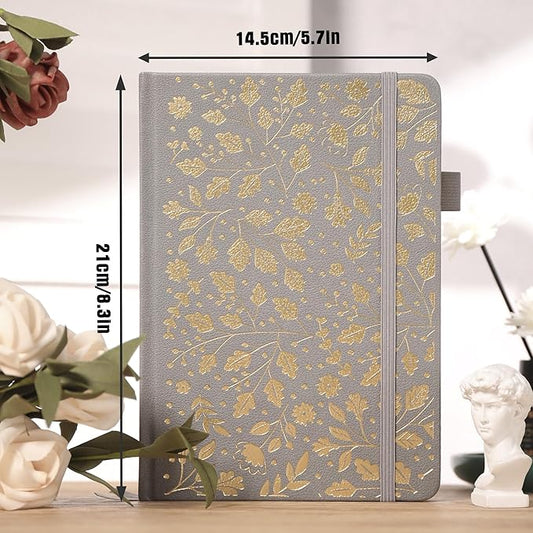 TIEFOSSI Bullet Dot Journal, Vintage Journal Notebook for Women Men, 160 GSM 192 Premium Pages, A5 Hardcover Journaling Notebooks Gift, for Travel Office Daily Writing