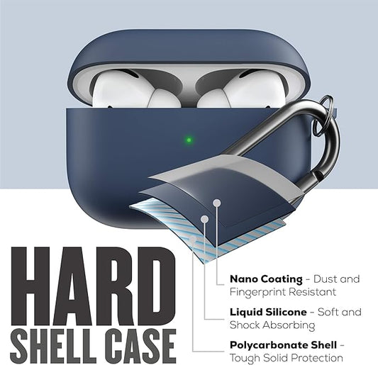 KeyBudz AirPods Pro Case with Keychain Hybrid Shell Series Compatible with AirPod Pro Case Cover (Midnight Blue)
