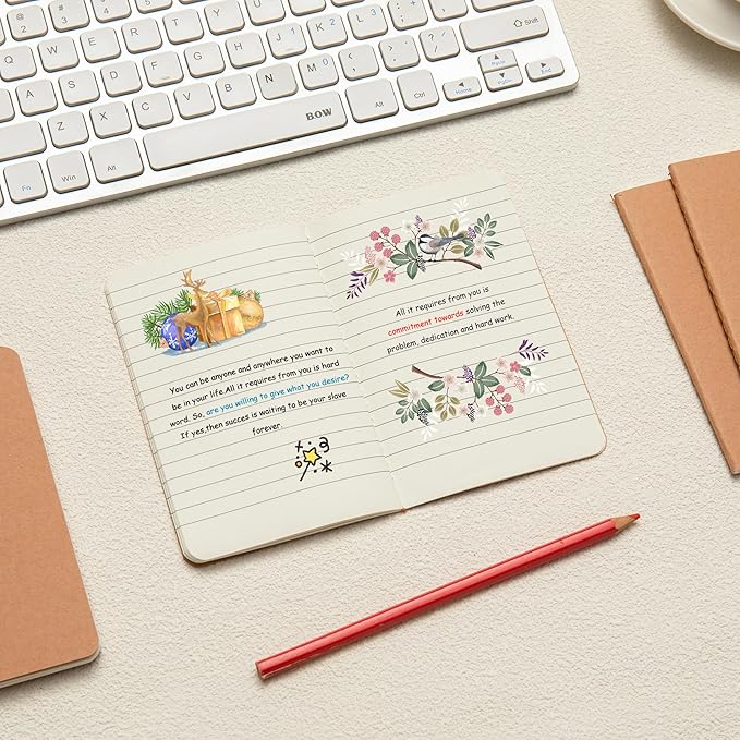 20 Pack Lined Small Pocket Notebook Journals Bulk with Thick College Ruled Paper, 60 Pages, 5.5x3.5 inch, A6 Size, Kraft Cover, Diary Writing Sketchbook Subject Notebooks Planner