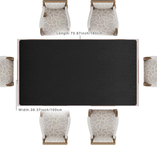 Vyaaa 70.8"x39.3" PU Leather Large Desk Mat (Black) - XXL Extended Mouse pad, Office Desk Protector, Non-Slip Computer Desk pad for Office, Gaming, Home